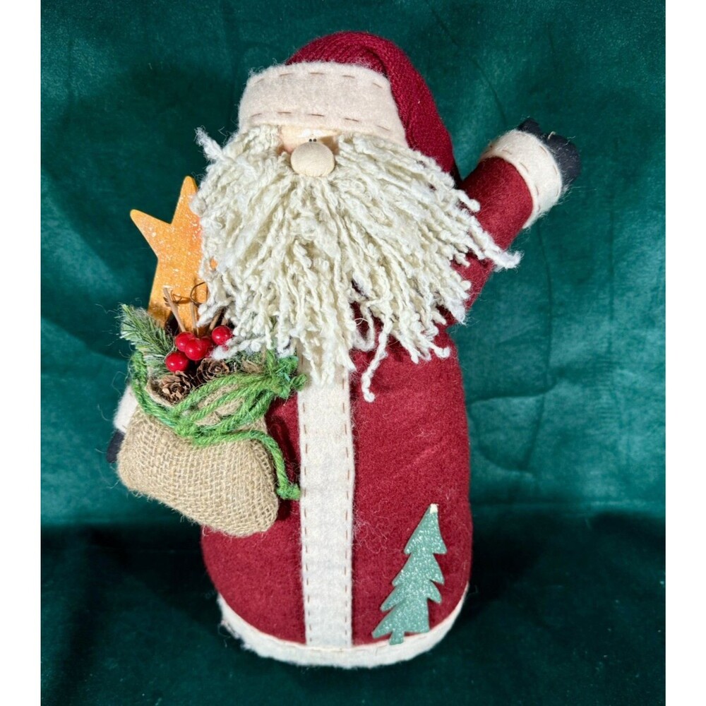 Country Felt Santa Claus 14” Tall with stars